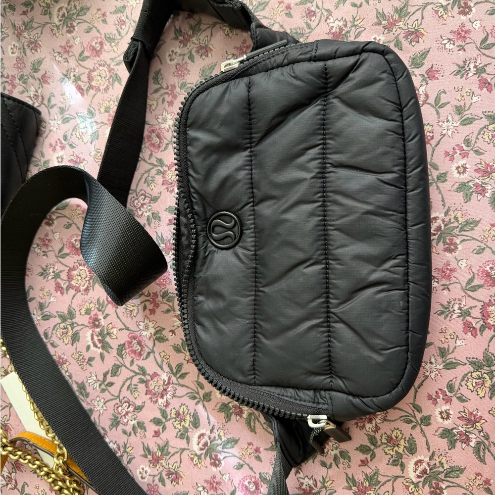 lululemon athletica Black Quilted side Bag